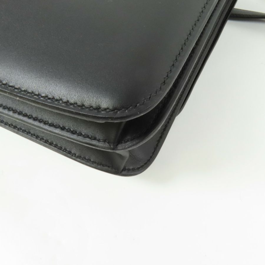 HERMES 【激減優惠】Box Calf皮革2002 26金扣肩背袋Noir-12