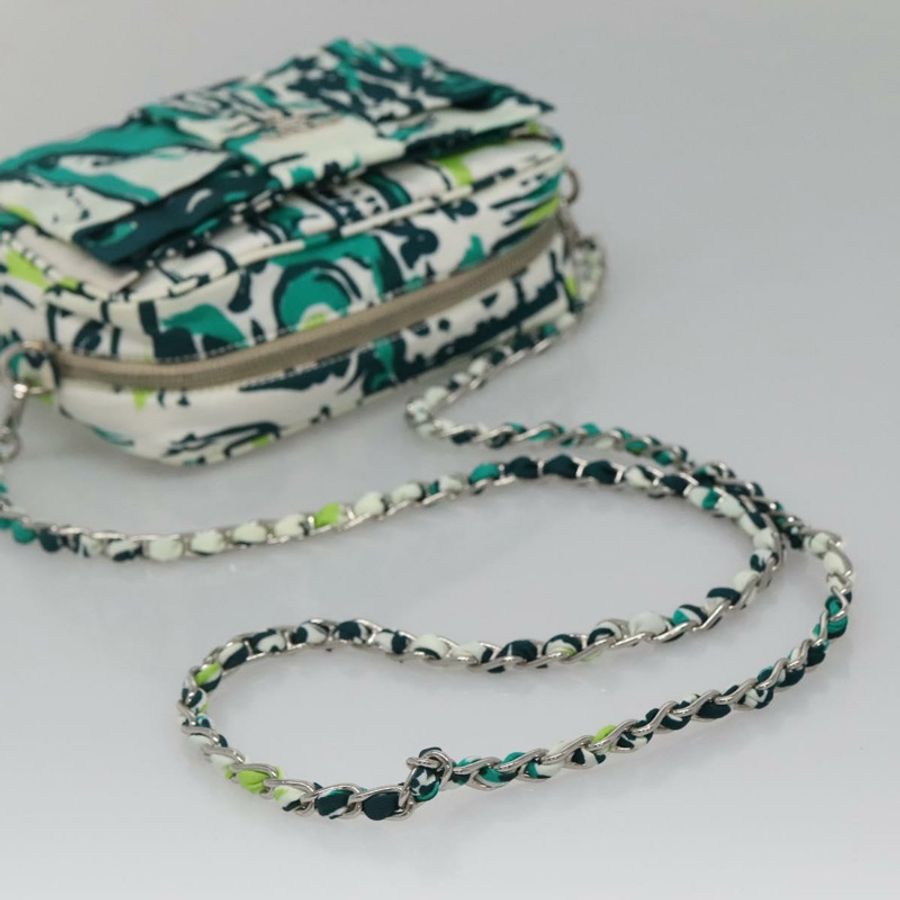 【日本直送】PRADA 鏈條單肩包 尼龍 綠色 銀色 正品 139976-6