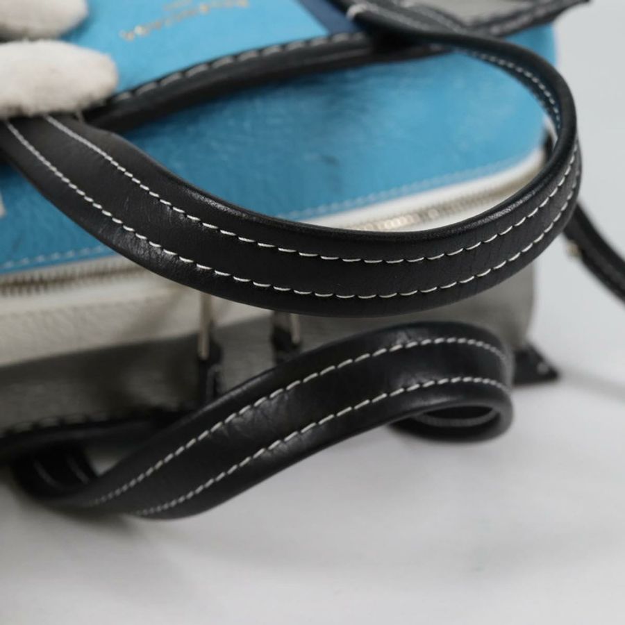 【日本直送】BALENCIAGA 手提包 皮革 兩用 藍灰色 正品 135253M-7