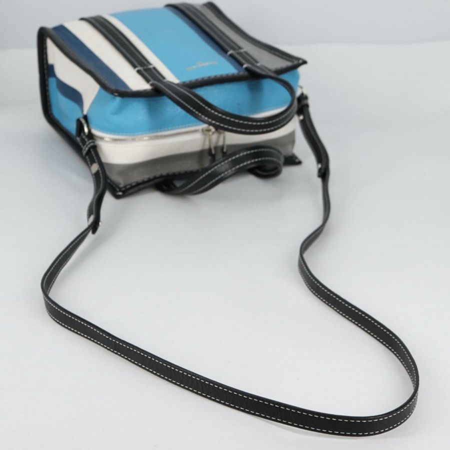 【日本直送】BALENCIAGA 手提包 皮革 兩用 藍灰色 正品 135253M-8