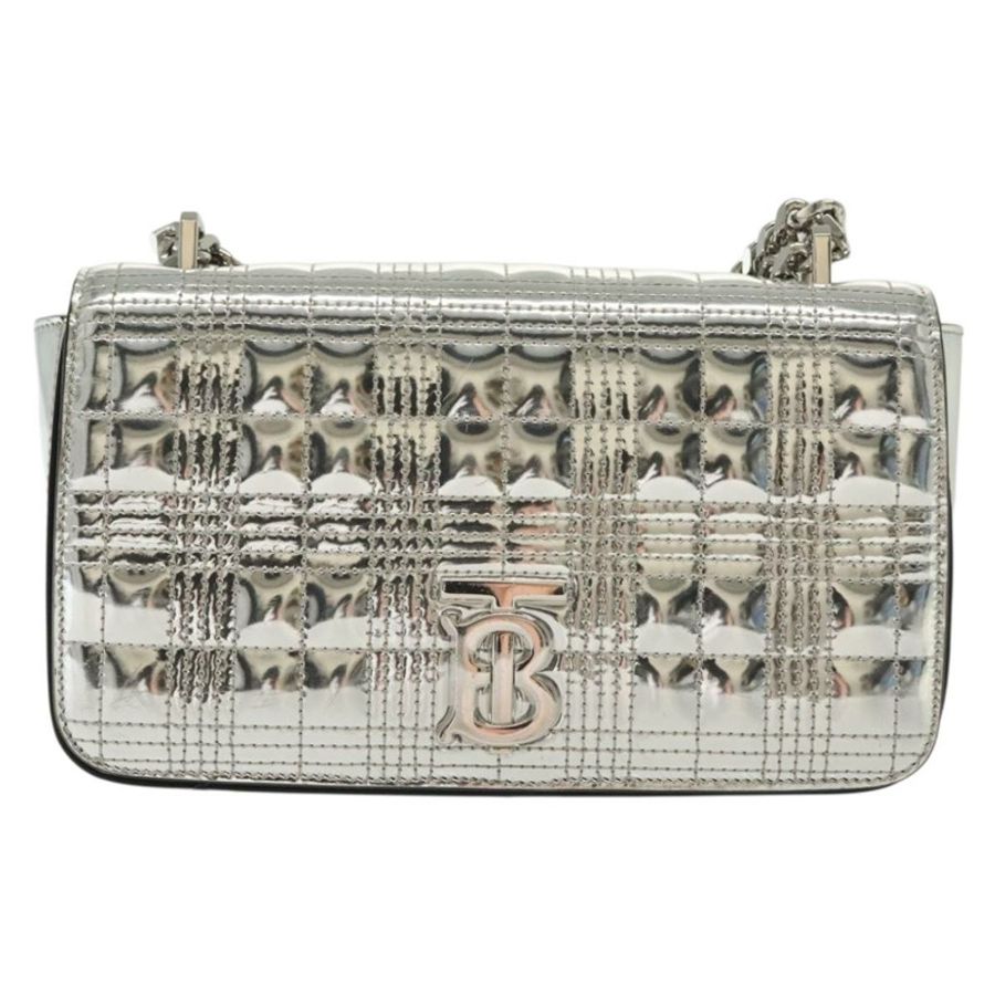 【日本直送】BURBERRY 鏈條單肩包 琺瑯銀色 正品 140195-12