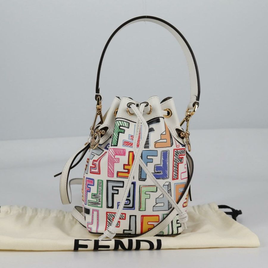 【日本直送】FENDI Zucca帆布迷你Montrezor手提包 2way Multicolor Gold Auth yk19350M-11