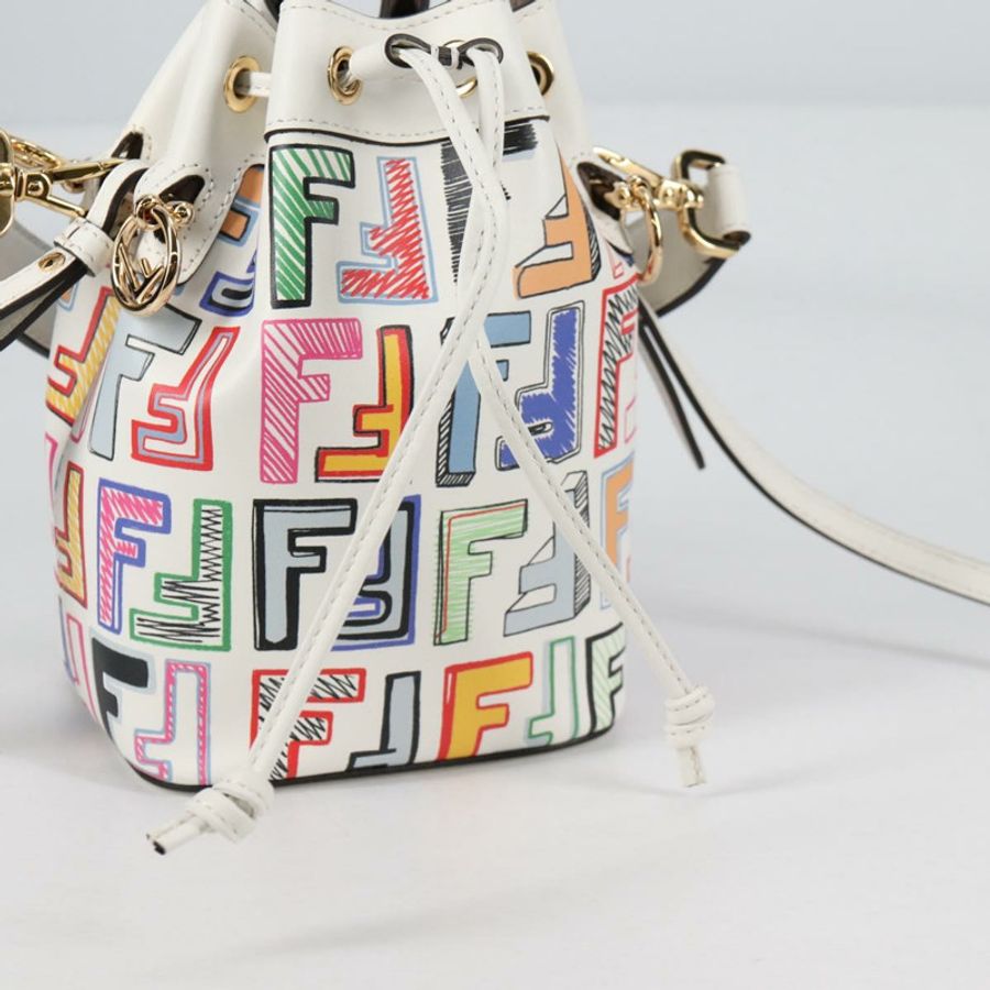 【日本直送】FENDI Zucca帆布迷你Montrezor手提包 2way Multicolor Gold Auth yk19350M-18