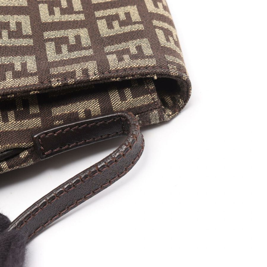 FENDI Zucchino 單肩包 8BT075 帆布皮革棕色 二手 女士-9