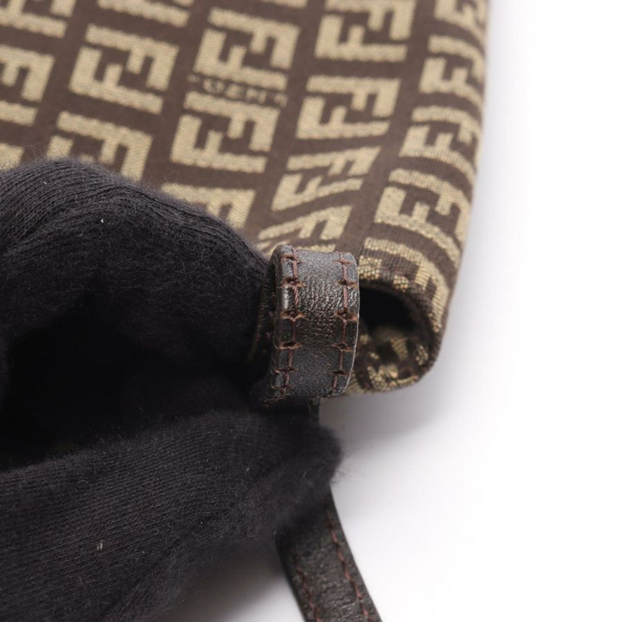 FENDI Zucchino 單肩包 8BT075 帆布皮革棕色 二手 女士-10