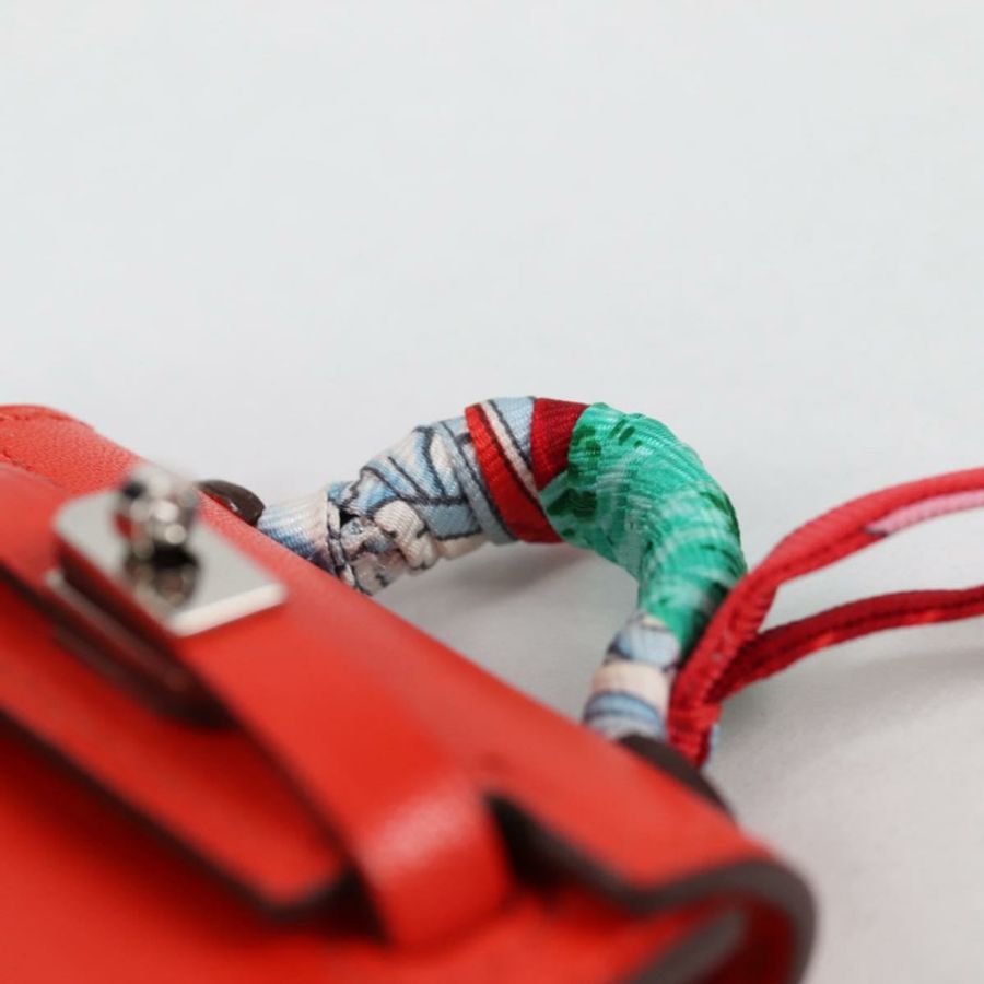 【日本直送】愛馬仕 (HERMES) 迷你凱莉包掛飾 皮革 橙色 正品 141175SM-13