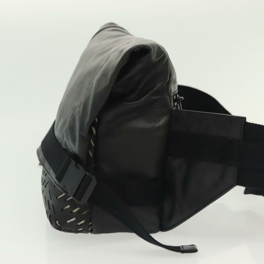 【日本直送】BOTTEGA VENETA 腰包 黑色真皮 正品 bs29314-2