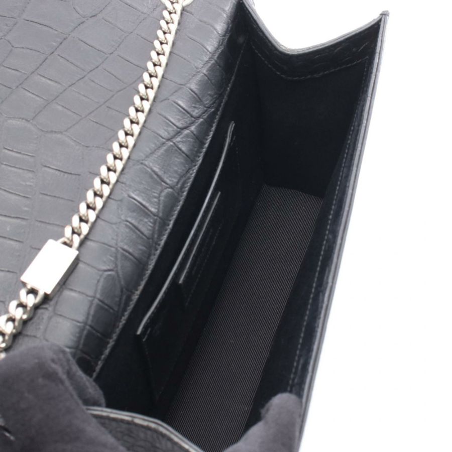 SAINT LAURENT PARIS kate 流蘇中型單肩包 皮革 黑色 二手 女士-2