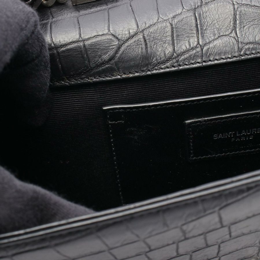 SAINT LAURENT PARIS kate 流蘇中型單肩包 皮革 黑色 二手 女士-4
