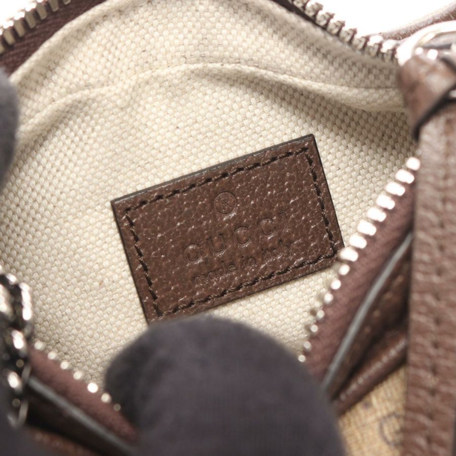 GUCCI Micro GG Sherry Line 單肩手提包 718512 帆布皮革 米棕色-3