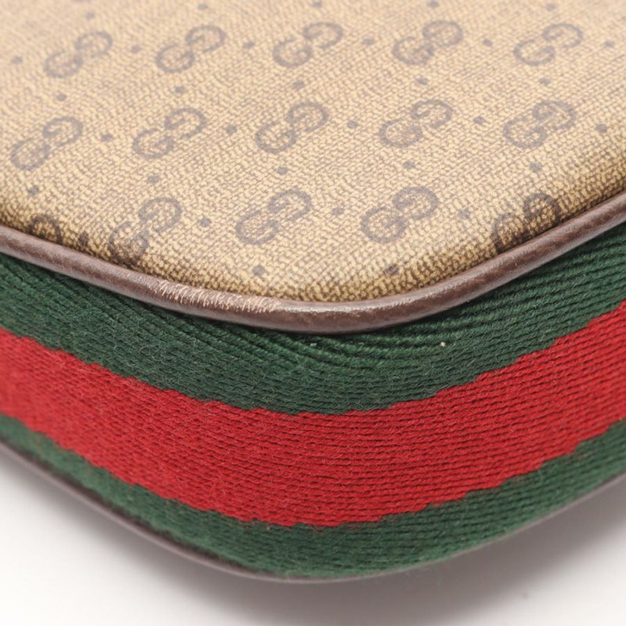 GUCCI Micro GG Sherry Line 單肩手提包 718512 帆布皮革 米棕色-4