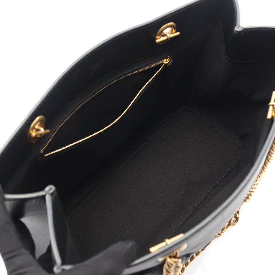 BALENCIAGA DUTY FREE 中型鏈條單肩托特包 760013 皮革 黑色 二手-2