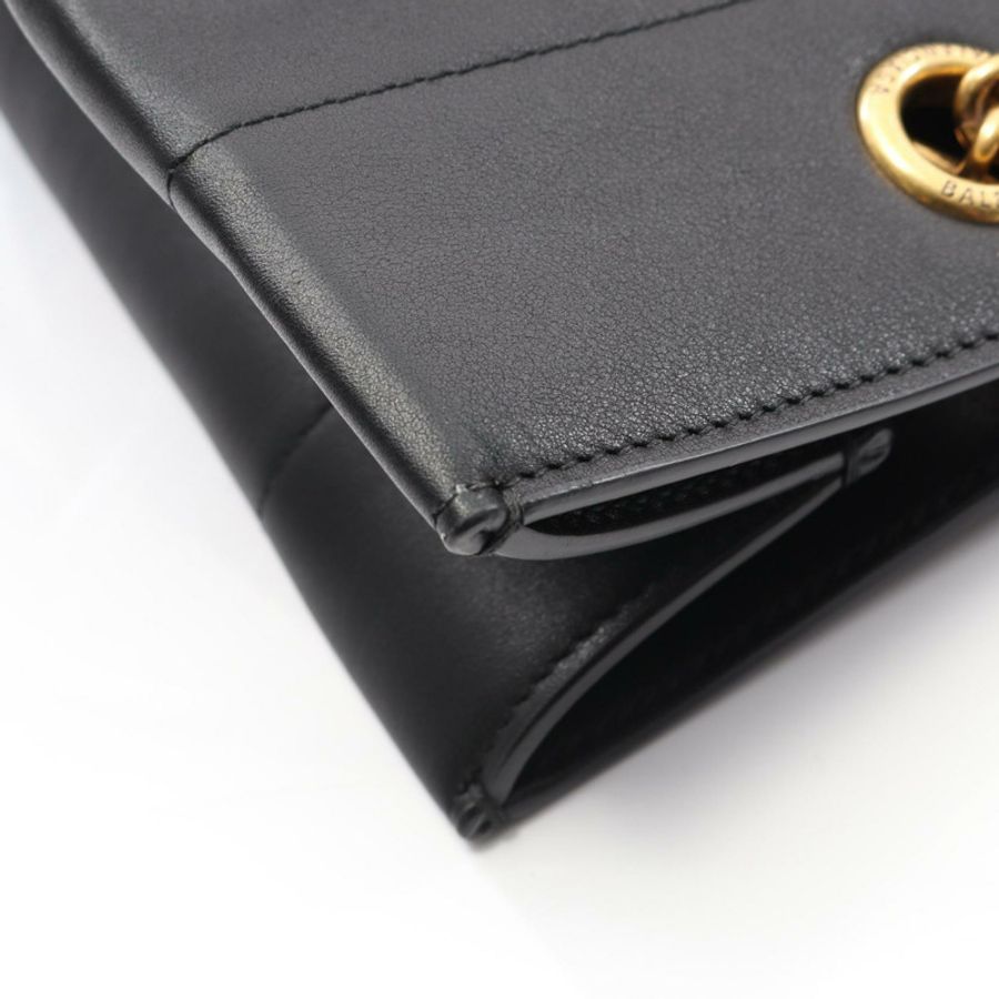 BALENCIAGA DUTY FREE 中型鏈條單肩托特包 760013 皮革 黑色 二手-6