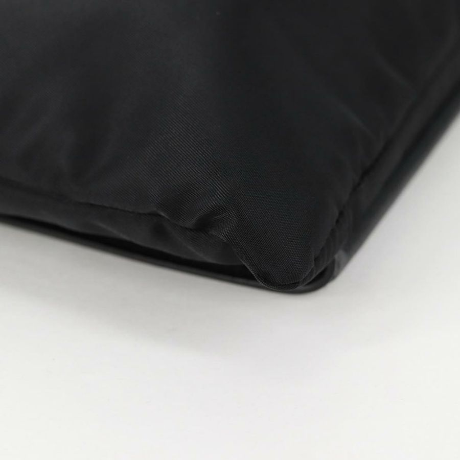 【日本直送】PRADA 手拿包 Saffiano 尼龍 黑色 銀色 Auth am9108V-14