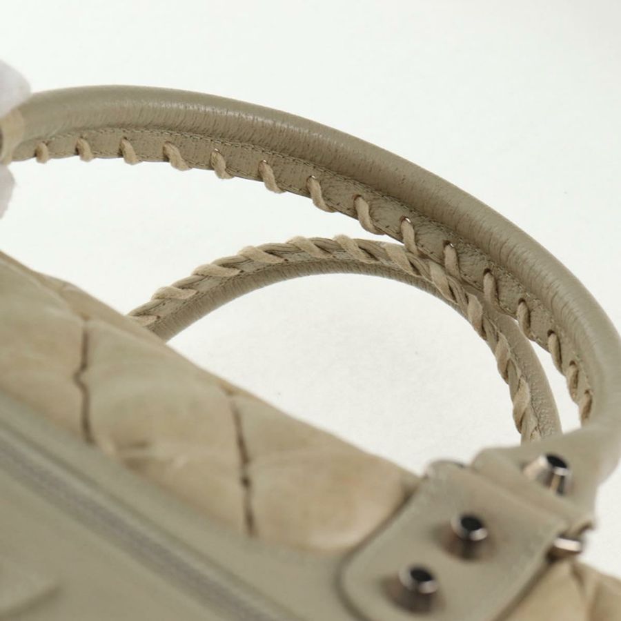 【日本直送】BALENCIAGA Matelasse 手提包,皮革,米色/銀色,貨號 168031,正品號 142293V-8