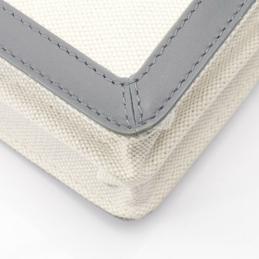 BALENCIAGA 海軍藍 Pochette 單肩包 339937 帆布皮革 米色 灰色 二手-6