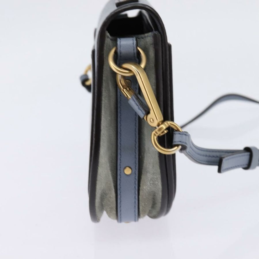 【日本直送】Chloe Nile 手提包 皮革 兩用 淺藍色 金色 正品 142867-2