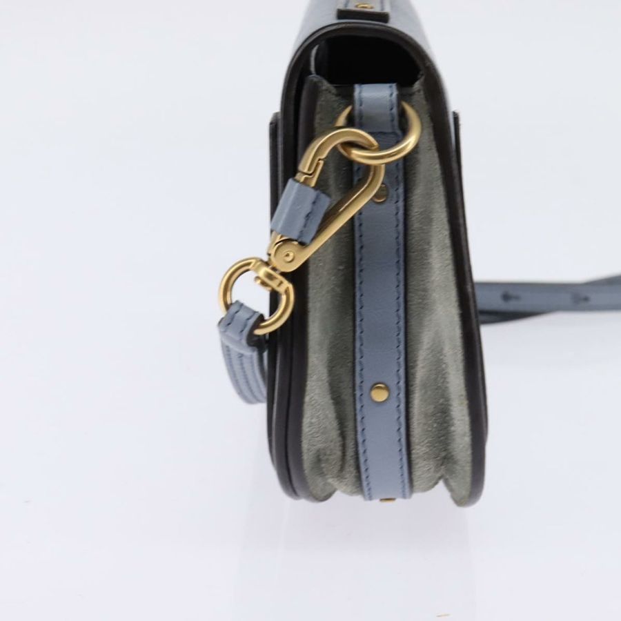 【日本直送】Chloe Nile 手提包 皮革 兩用 淺藍色 金色 正品 142867-3