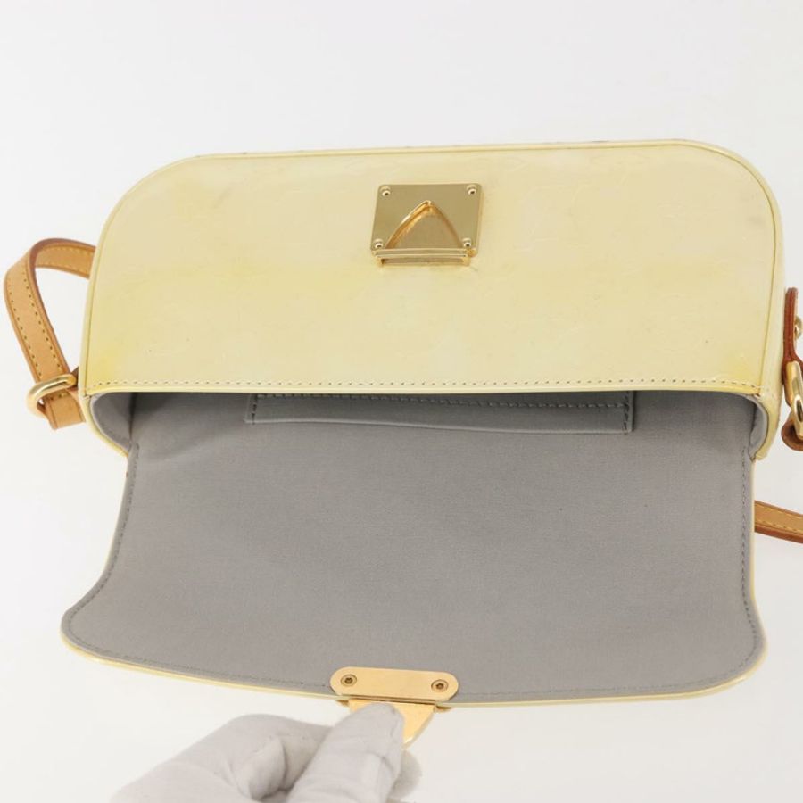 【日本直送】路易威登 Monogram Vernis Malibu Street Bag Perle M91507 LV Auth 142836-9