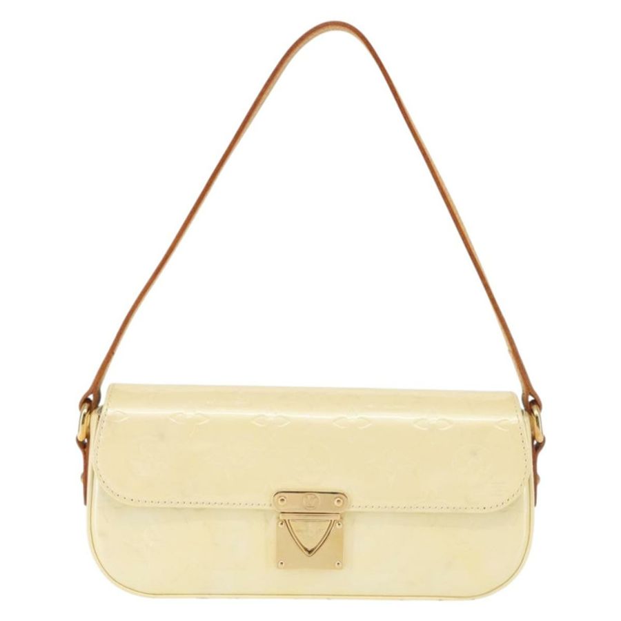 【日本直送】路易威登 Monogram Vernis Malibu Street Bag Perle M91507 LV Auth 142836-12