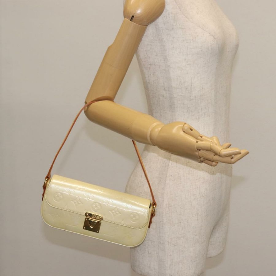 【日本直送】路易威登 Monogram Vernis Malibu Street Bag Perle M91507 LV Auth 142836-21