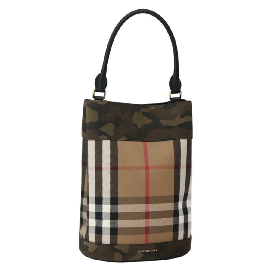 【日本直送】BURBERRY Nova 格紋帆布手提包 米色 金色 正品 143198-0
