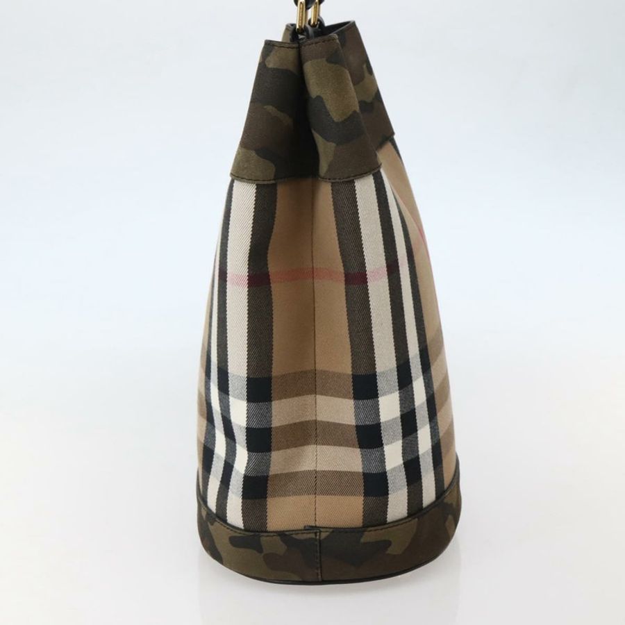 【日本直送】BURBERRY Nova 格紋帆布手提包 米色 金色 正品 143198-2