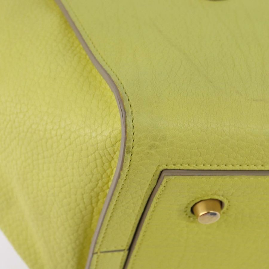 【日本直送】CELINE 泰國迷你手提包 皮革 黃色 金色 正品 BA5808-14