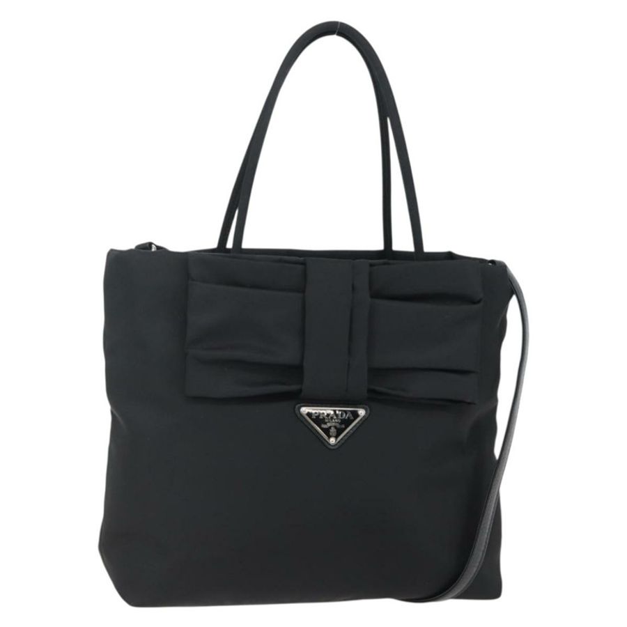 【日本直送】PRADA 尼龍雙肩手提包 黑色 銀色 正品 139041V-0