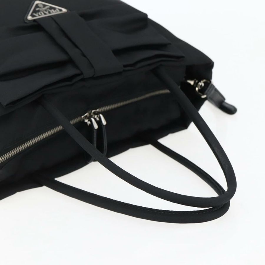 【日本直送】PRADA 尼龍雙肩手提包 黑色 銀色 正品 139041V-6