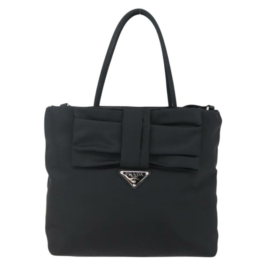 【日本直送】PRADA 尼龍雙肩手提包 黑色 銀色 正品 139041V-12