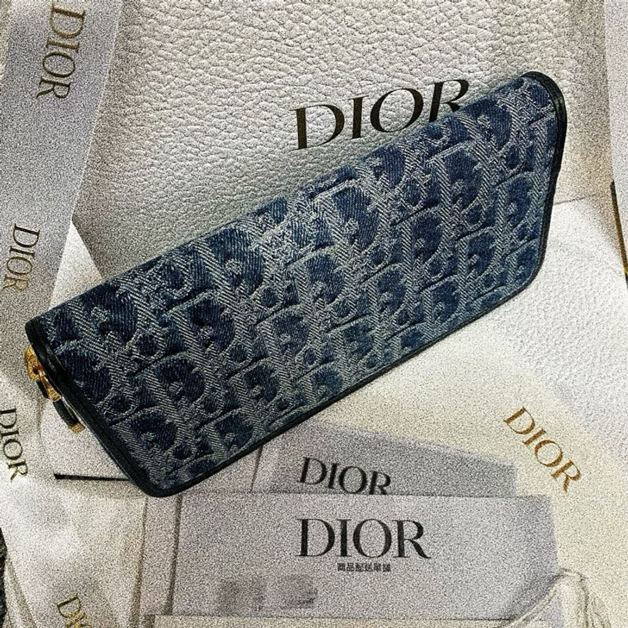 全新DIOR 30 Montage Voyagur 藍色 限定長夾(slid)-1