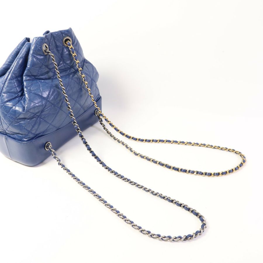 CHANEL 【激減優惠】牛皮皮革Gabrielle Backpack銀扣背包-4