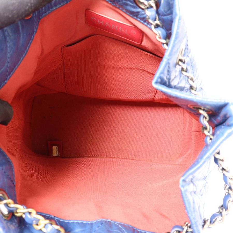 CHANEL 【激減優惠】牛皮皮革Gabrielle Backpack銀扣背包-5