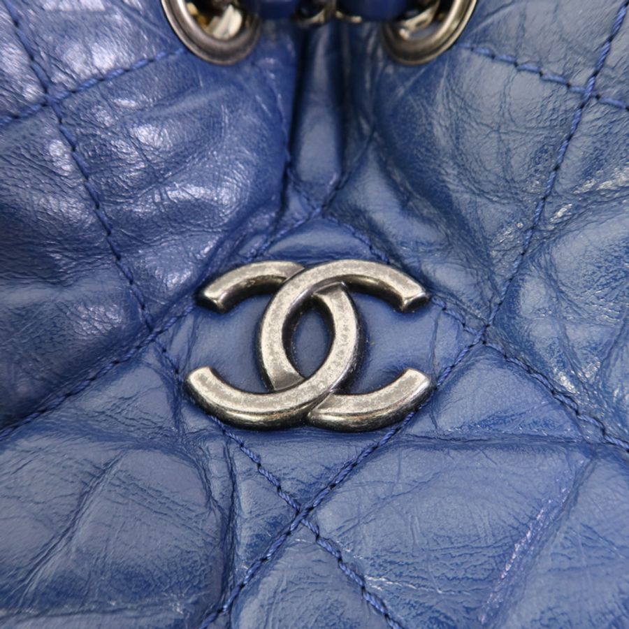 CHANEL 【激減優惠】牛皮皮革Gabrielle Backpack銀扣背包-9