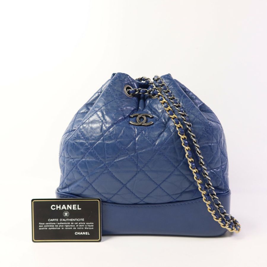 CHANEL 【激減優惠】牛皮皮革Gabrielle Backpack銀扣背包-20