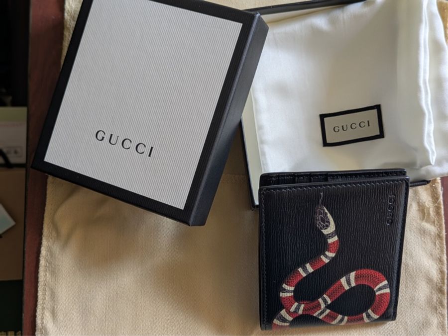 Gucci珊瑚蛇短夾-0