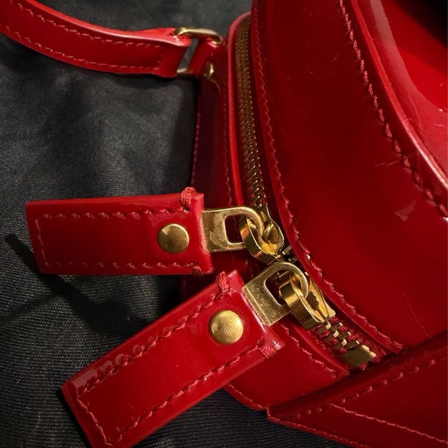 正品 SAINT LAURENT 紅 漆皮 VICKY 肩背包 斜背包 方胖子-19