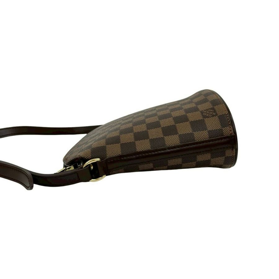 幾乎未使用 Louis Vuitton Drouot Damier 皮革肩背包/小袋/挎包棕色(11594)-4