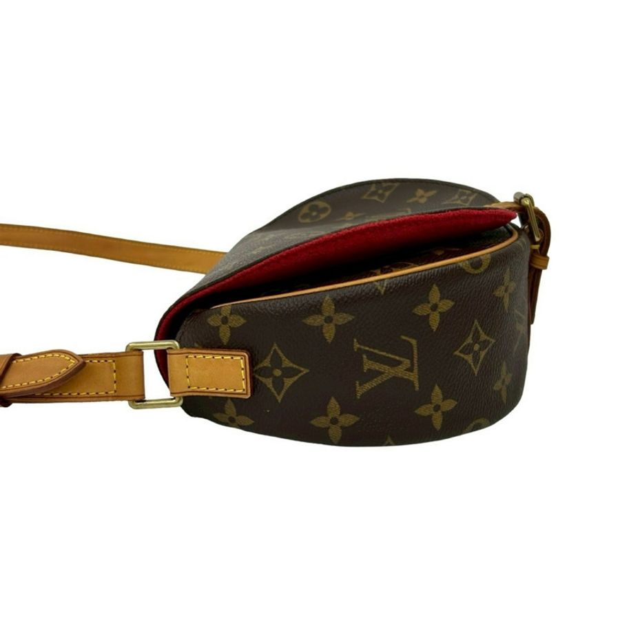 幾乎未使用 LOUIS VUITTON Tan Blanc Monogram 皮革單肩包/手拿包/小背包（棕色）24584-4