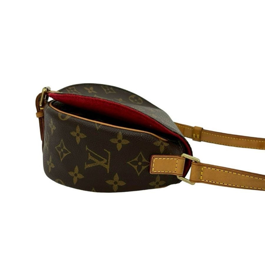 幾乎未使用 LOUIS VUITTON Tan Blanc Monogram 皮革單肩包/手拿包/小背包（棕色）24584-5