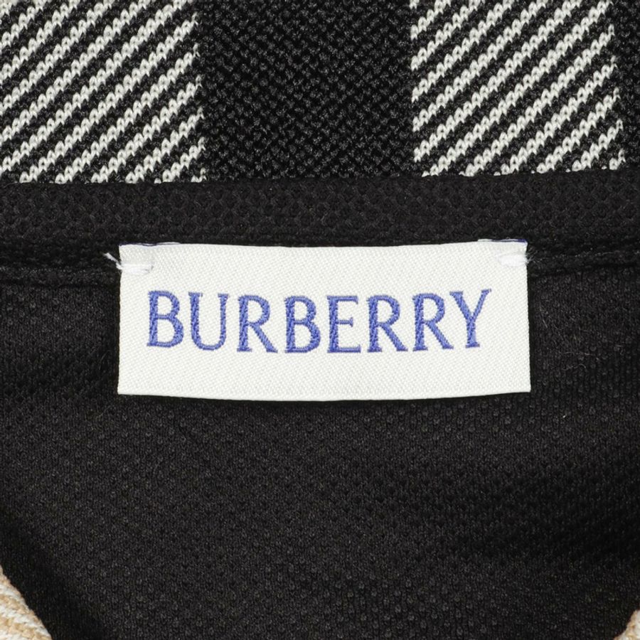 博柏利 (BURBERRY) 翻領格紋 Polo 衫 8071620XL 純棉 黑色 棕色 #XL 全新 男款-2