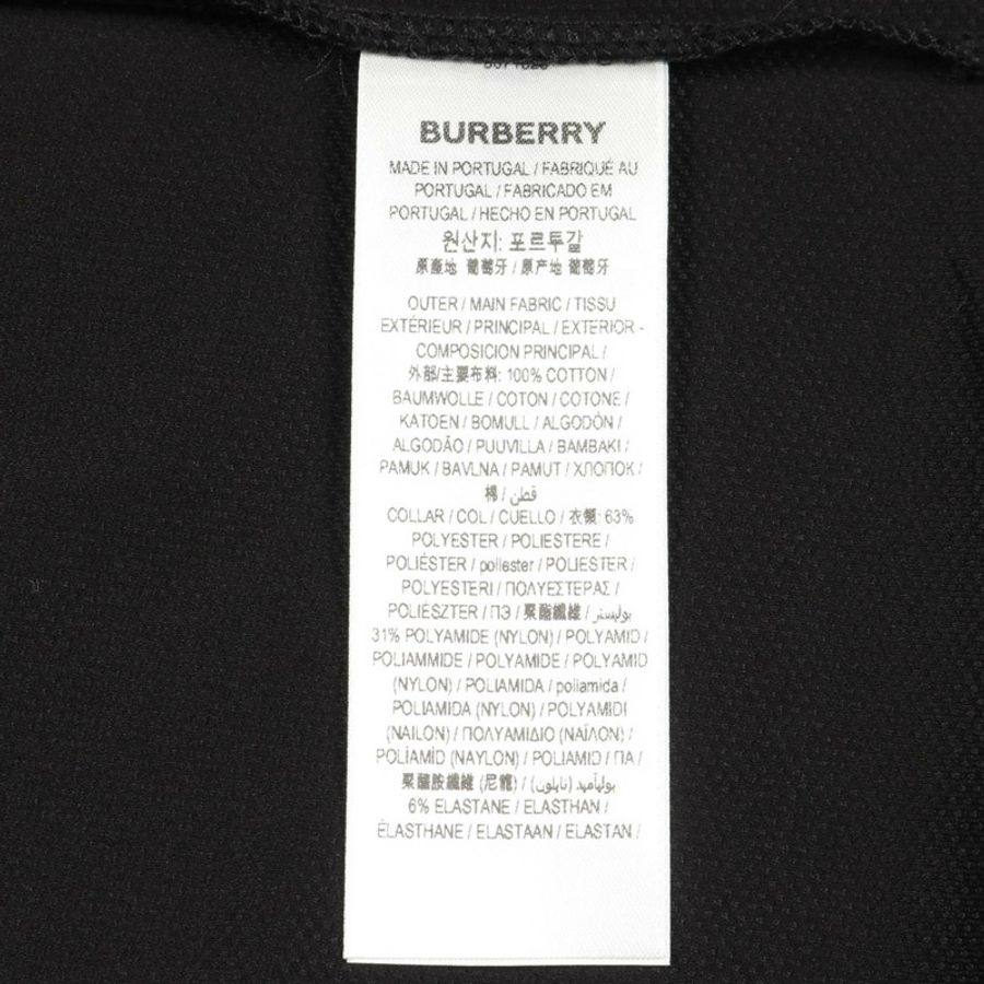 博柏利 (BURBERRY) 翻領格紋 Polo 衫 8071620XL 純棉 黑色 棕色 #XL 全新 男款-3