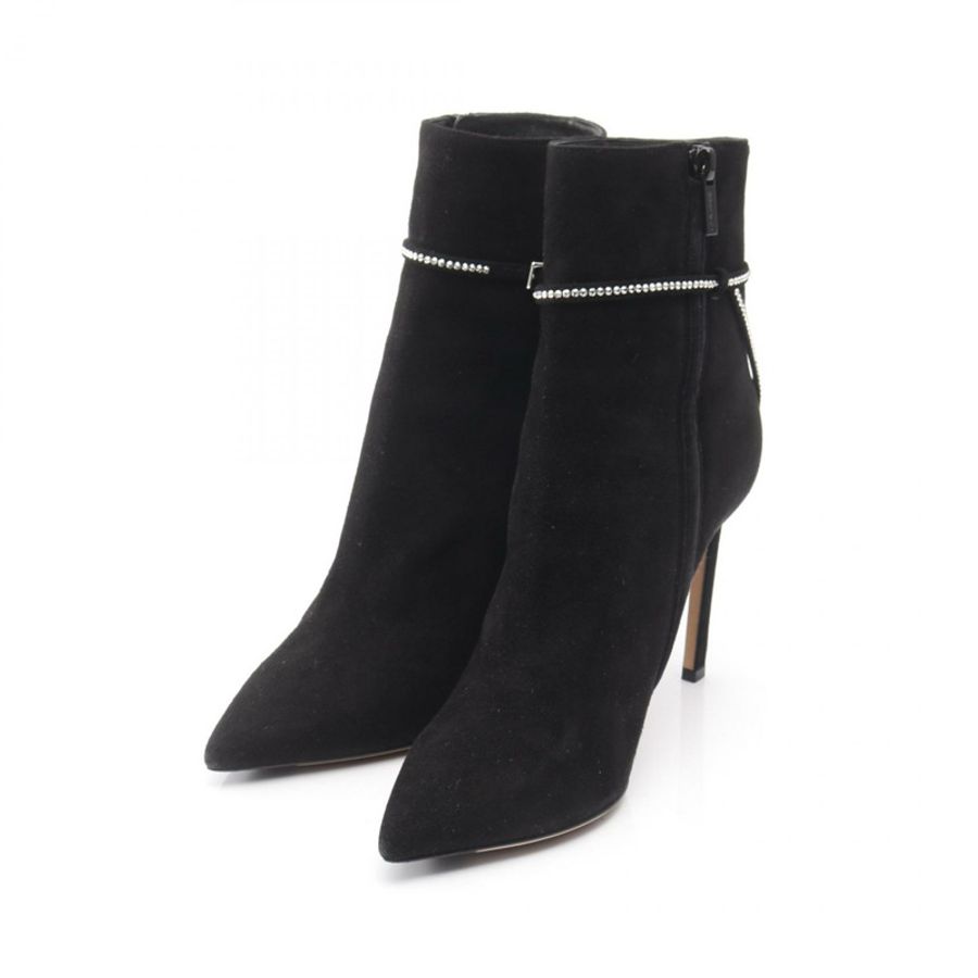 JIMMY CHOO 黑色麂皮高跟靴,38.5 碼,二手女款-0
