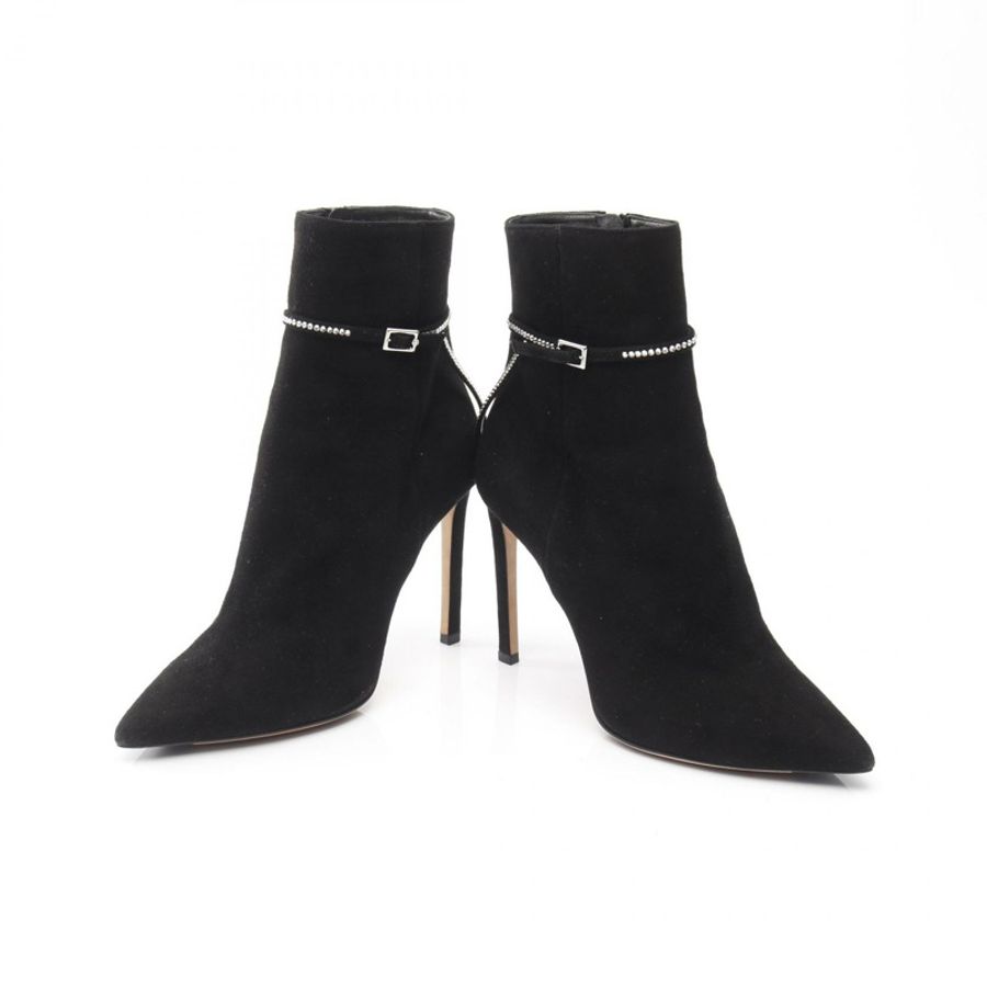 JIMMY CHOO 黑色麂皮高跟靴,38.5 碼,二手女款-2