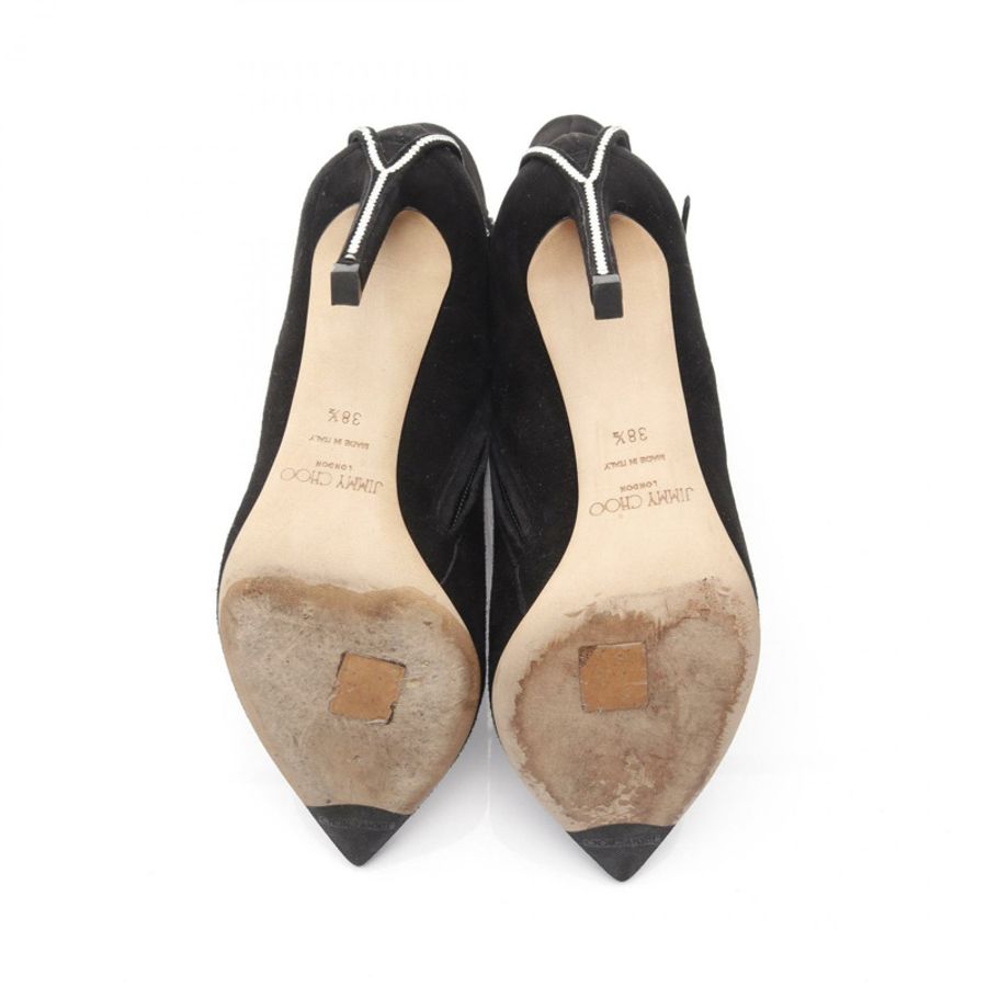 JIMMY CHOO 黑色麂皮高跟靴,38.5 碼,二手女款-3