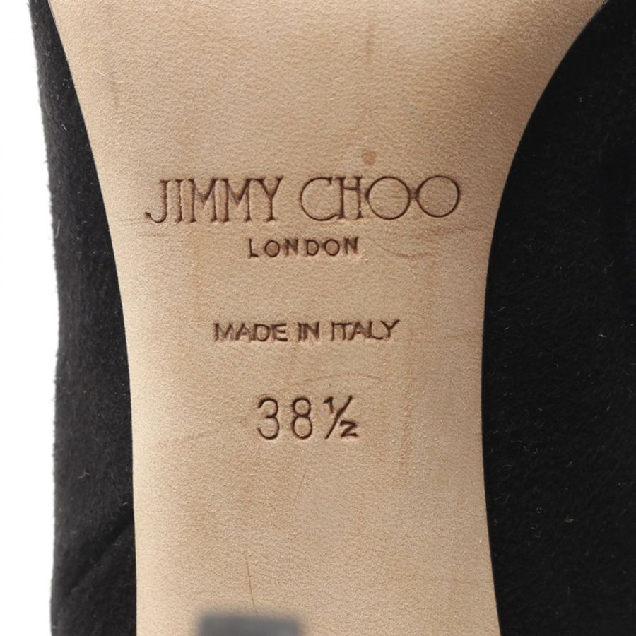 JIMMY CHOO 黑色麂皮高跟靴,38.5 碼,二手女款-5