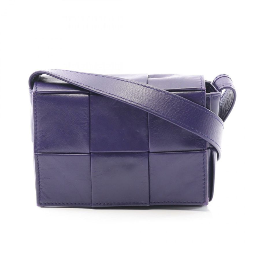 BOTTEGA VENETA CANDY Cassette Mini 斜背包單肩包 666688 紫色皮革-0