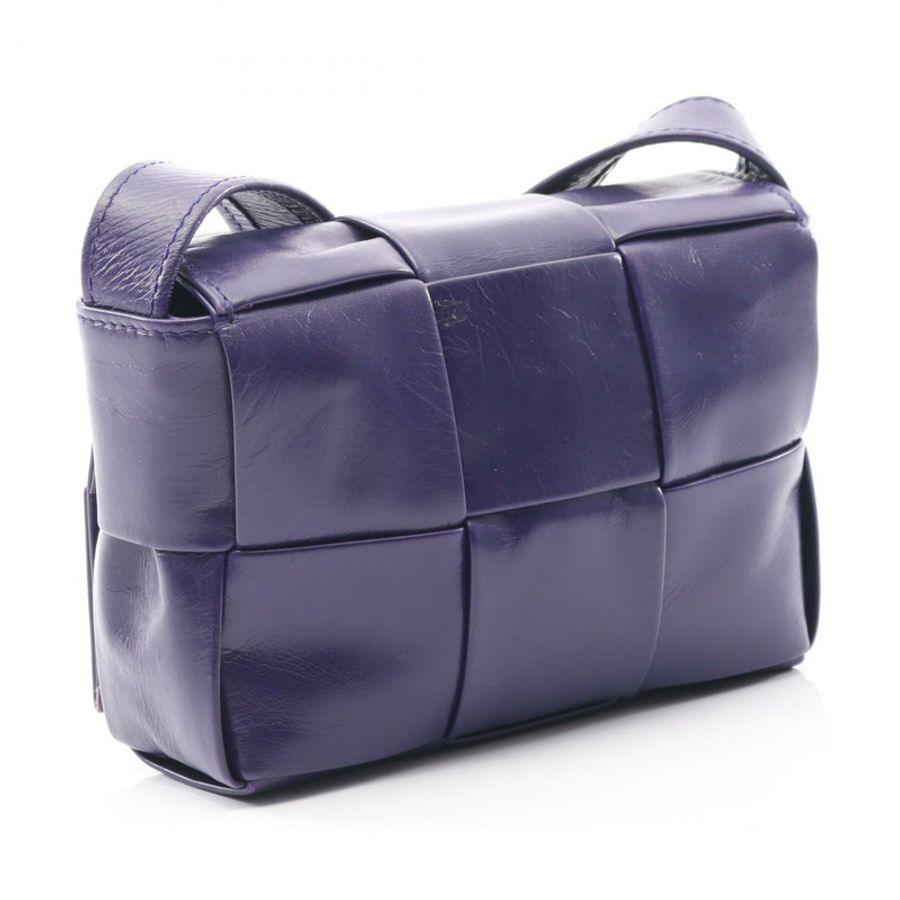 BOTTEGA VENETA CANDY Cassette Mini 斜背包單肩包 666688 紫色皮革-1