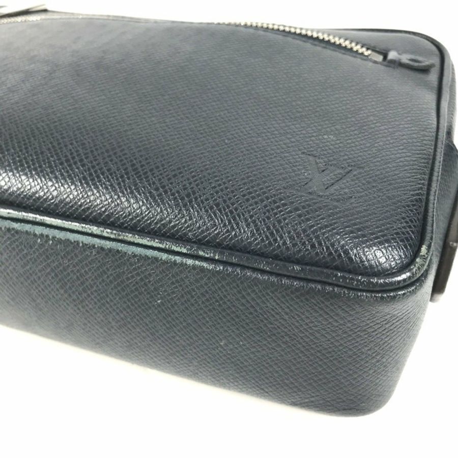LOUIS VUITTON M33423 Taiga Pochette Kasai 手拿包,附肩帶,皮革,男女通用,海軍藍,海軍藍-4